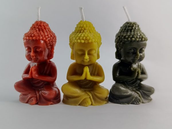 Vela Artesanal Buda de Cera de Abeja