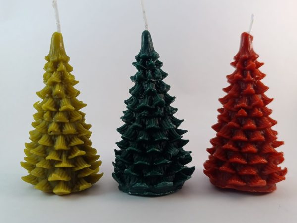 Vela Artesanal Árbol de Navidad – Cera de Abeja Natural